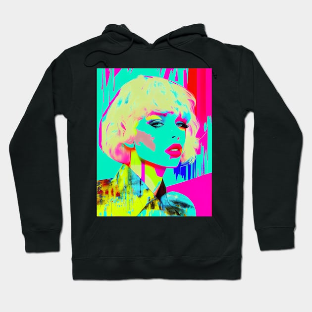 Colorful pop art style woman portrait Hoodie by loucaski